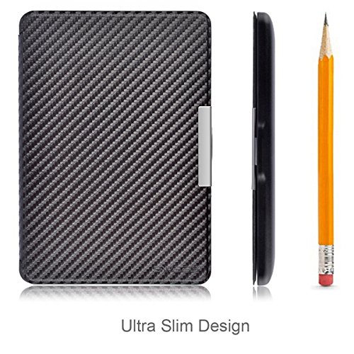 Kindle Paperwhite Hülle, Swees Ultra Slim Schutzhülle Smart Case für Amazon alle neue Kindle Paperwhite 2015 300 PPI 3.Generation/2014/2013/2012, mit Auto Sleep Wake Funktion, Kohlenschwarz - 4