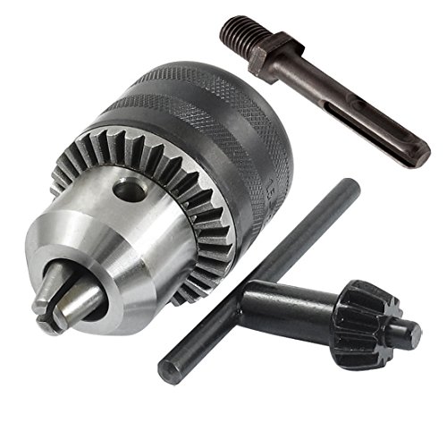 JTENG DIY Zahnkranzbohrfutter 1.5-13, 1/2 Zoll-20 Bohrfutter mit Schlüssel und SDS Plus Adapter - 4