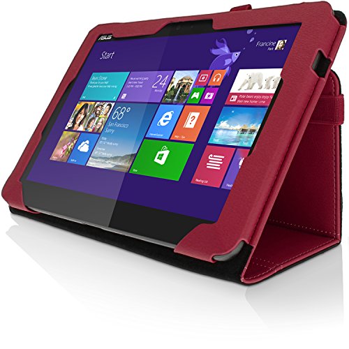 igadgitz Pink Rosa PU Ledertasche Hülle Folie für Asus Transformer Pad TF103C 10.1 Zoll mit Multi-Winkel Betrachtungs + Stylus-Stift Elastischen Halter + Displayschutzfolie - 6