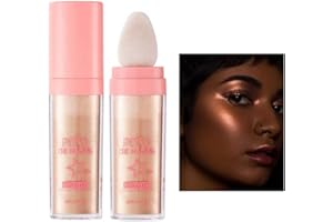 WEIXINBUY Highlighter Powder Stick, Polvo De Hadas Glitter Patting Powder Fairy Highlight Powder Smooth Waterproof Three-Dimensional Shimmer, Sparkly Natural Patting Powder for Face Body Eyes Collarbones Glow