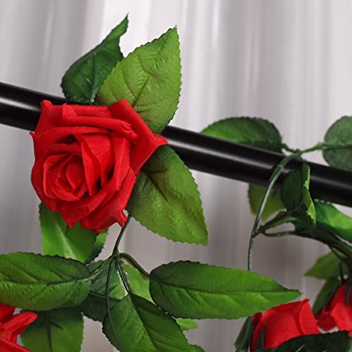 ULTNICE 2 Stück Seide Rosen-Girlande Deko Blumengirlande Kunstpflanze Kunstblume Girlande - 3