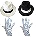 Produktbild MICHAEL JACKSON HUT & PAILLETTE HANDSCHUH KOSTÜM GANGSTER AL CAPONE UNISEX - Schwarzen Hut & Paillette Handschuh, One Size