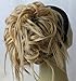 New Tousled Synthetic Hairpiece Scrunchies Straight Elastic updo Scrunchy BUN Brown Blonde Instant Ponytail wig Hairdo (Mix Dark Blonde 2 #27/613)