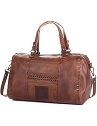 LOIS - Bolso de mujer bandolera bowling doble asa con cremallera. Forro estampado y bolsillo interior. Piel sintética 35x23x22 cm 92831