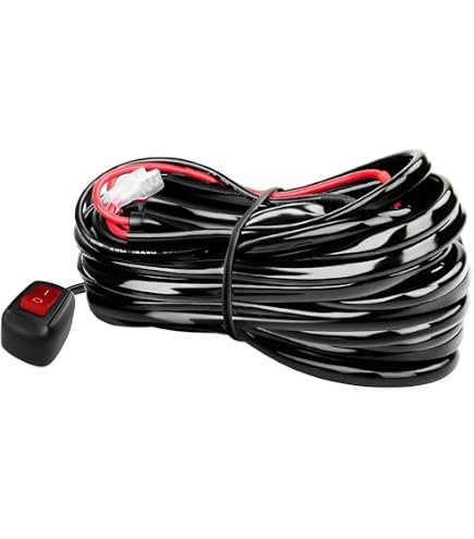 Faisceau Câblage Barre LED 24V 40A Avec Relais & Interrupteur - Mode A Pour 1 Lampe, Universel 4x4 SUV Camion Offroad, Installation Facile