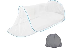 YOUYIKE Moustiquaire de Voyage Pliable Pop-up - 200 x 80 x 56 cm - pour lit Simple - Moustiquaire de Camping - Protection à 360 ° - Respirant