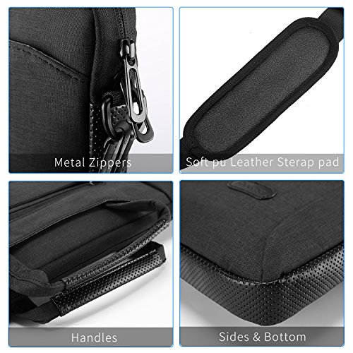 ProCase Laptop Messenger Umhängetasche Aktentasche Tasche Sleeve für Notebook Ultrabook Tablet Notebook Macbook Chromebook Computer schwarz 11 – 12 Inch - 4