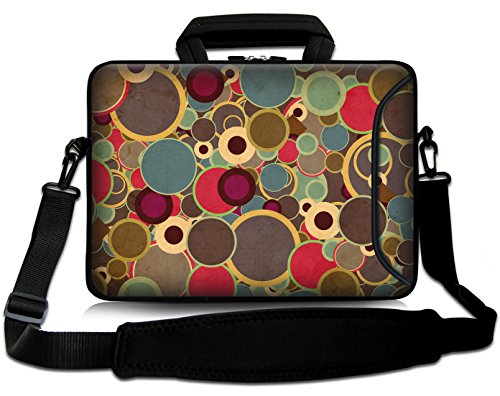 Sidorenko Designer Notebooktasche in zwei Größen erhältlich 15 Zoll - 15,6 Zoll / 17 Zoll - 17,3 Zoll // mit Tragegurt + Tragegriff inkl. Zusatzfach für Maus und Ladegerät an der Vorderseite der Tasche Laptoptasche Tragetasche Umhängetasche Bag