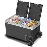 ICECO MCD75D 12/24Volt 75 Litre Kompres&ouml;rl&uuml; &Ccedil;ift B&ouml;lmeli Tekerlekli Outdoor Oto Buzdolabı/Dondurucu