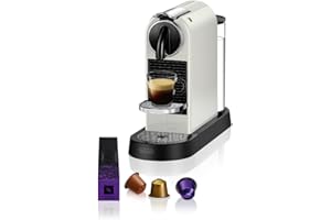 ‎NESPRESSO Nespresso EN167.W Citiz Kaffeekapselmaschine, Hochdruckpumpe und ideale Wärmeregelung ohne Aeroccino (Milchaufschäumer), Energiesparfunktion, 1260W, Creme-Weiß, 37.4 x 11.9 x 25.5 cm