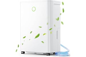 STUBDL 12L/Day Dehumidifiers for Home, Dehumidifier for Bedroom with Automatic Humidity Sensor, Display & 24H Timer, Continuous Drainage Ultra Quiet Bathroom Dehumidifiers for Drying Clothes Condensation RV