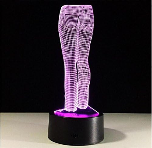 3D Pants Table lamp Acrylic Small Night Light 7 Color Change Touch Switch Desk Lamp (Voltage: 5V) [Energy Class A+++]