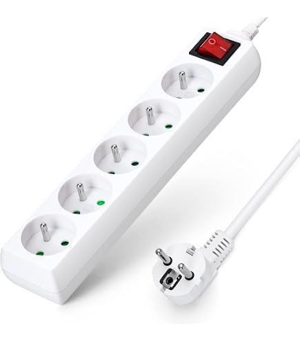 Cable Prolongador Blanco H05VV-F 3x1.5 Mm², 2 Metros, 3680W, 16A - Para Casa, Oficina O Taller