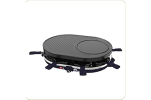 LITTLE BALANCE 8749 Multi Cheese, Raclette Grill Panqueques, 3 en 1, hasta 8 personas, sin PFAS, 1200 W, Azul noche