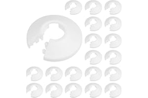 BUYGOO 20pz Rosetta Termosifone Copertura per Tubi (bianco) - per 15 mm Diametro Tubo - Collari per Tubi di Copertura, Copri Tubi Termosifoni, Pipe Collar in Plastica per Radiatori Morsetti