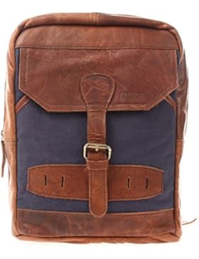 LECONI Crossbag Rucksack aus Canvas & Leder Bodybag für Damen + Herren Umhängetasche im Vintage-Look Retro Crossover-Tasche...