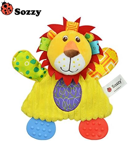 lzn Sozzy Baby Appease Towel Toy Teether Ring Paper Soft Cute Cartoon Animals Newborn Infant Playmate Doll Kid Plush Toys