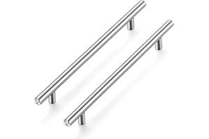 Ravinte 15 Pack Kitchen Cupboard Handles Brushed Nickel Wardrobe Handles 192mm Hole Center T Bar Cupboard Handles Bathroom Handle Furniture Drawer Pulls