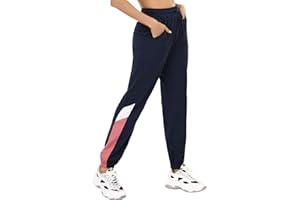 Marvmys Pantalon Jogging Femme Coton Pantalon Survêtement Sport Yoga et Fitness Taille Haute Pants avec Poche Pantalon Training