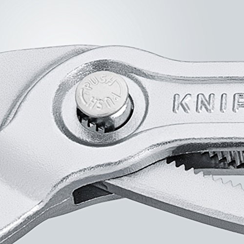 Knipex 87 05 250 Cobra, verchromte Hochleistungs-Wasserpumpenzange mit Schnelleinstellung und schlanken Mehrkomponenten-Griffhüllen, 250 mm - 4