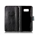 FESELE Schutzhülle für [Samsung Galaxy S8 Plus] Lederhülle Leder Case Ledertasche mit Standfunktion und Magnetverschluss, Samsung Galaxy S8 Plus Bunt Muster Flip Case Cover Wallet Leder Brieftasche Hülle im Bookstyle Kartenfach Leder-Mappen-Karten-Slot-Abdeckung für Samsung Galaxy S8 Plus + Blau Eingabestift Stylus Touch Pen-Glänzend Schmetterling - 3