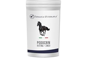 Farmacia Veterinaria Podocrin Zinco + Biotina – Zoccoli Forti e Criniera da Sogno. Integratore per Cavalli Vitamine Microincapsulate per Cavallo – Fortifica Rinforza e Protegge – Confezione 1 Kg.