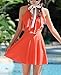 Produktbild homee Badeanzug Strand Rock - Sommer Frauen einfarbig Kleid Rock Boxer Spa Resort One Piece Bademode,Orange,XL