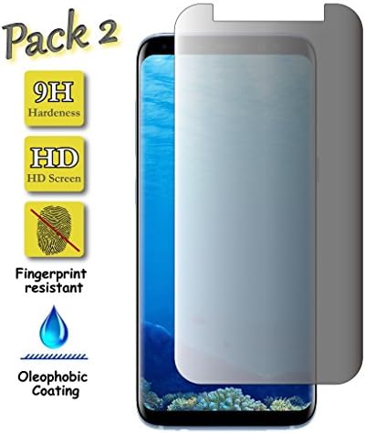 Granadatech@ [2-Pack] Tempered Glass Screen Protector for Samsung Galaxy S8 Privacy - Anti-Spy (thickness 0.3 mm) HD quality, rounded corners 2.5D, 9H high shock resistance. No bubbles when installing the screen protector