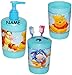 Produktbild 3 tlg. Badset - Zahnputzset _ " Disney Winnie the Pooh " - incl. Name - Seifenspender + Zahnputzbecher + Zahnbürstenhalter - z.B. für Zahnbürste - Kinder & Baby - Kinderzahnbürste & Babyzahnbürste - Mädchen & Jungen - Putztrainer - Zähne putzen - Zähneputzen lernen - Pumpspender - Badezimmerset / Kinderset - Badezimmer - Tigger / Ferkel - Puuh Tiere