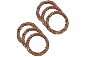 YESOA 6 Pack Retro Christmas Wreath Grapevine Wreath Dry Rattan Natural Wreath DIY Crafts Natural Grapevine Wreaths for Xmas Door/Wall Decor Hand-woven Halloween Wreath