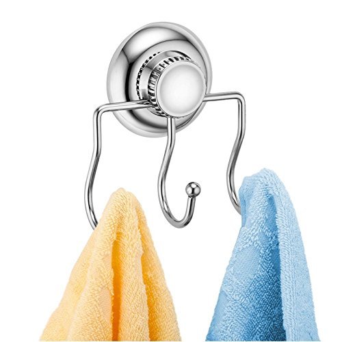 Preisvergleich Produktbild Delex starker Halt no-drilling / Saugnapf Einzel Bademantel Haken – Bodenstaubsauber System – Edelstahl nie Rost – Für Badezimmer & Küche, Triple Robe