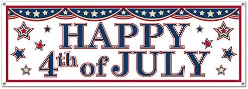 Peeks USA American Independence Day Happy 4th July 1.5m All Weather Party Banner