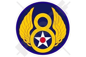 STICKERSWORLD Autocollant en vinyle avec emblème US US AF 8th AF SAC, USAAF Huitième Airforce de la Seconde Guerre mondiale, US American 3,2" (80 mm)