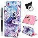 Produktbild idlehour Handyhülle Flip Case für Samsung Galaxy A70, PU Leder Case Cover Magnet Schutzhülle Tasche Schutz Cover Flipcase Etui Brieftasche Flipcover mit Ständer und Magnetverschluss,Brüllender Wolf