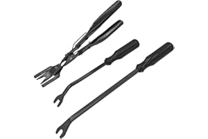 JNNJ 3 Pièces Outil Demontage Garniture Voiture, Pince à Dégrafer, Kit De Pinces à Dégrafer pour ôter Les Rivets Et Clips De Fixation, Pince à Degrafer pour Tableaux De Bord Voiture(Noir)