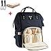 Produktbild Baby Wickelrucksack mit 2 Pcs Kinderwagen-haken und 1 Pcs Wickelunterlage, Multifunktionale Wasserdichte Wickeltasche mit große Kapazität und warme Tasche, Babytasche für Reise (blau)