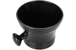 AMONIDA Foam Shaving Cream Bowl, ABS 11 x 11 x 8cm Shaving Soap Bowl, Personal Use Man Beard Cleaning Barber Salon Use(Black)