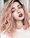 Produktbild Vébonnie Pink Wob Hair (Wellenförmige Bob-Perücke) Rose Pink Perücken Für Frauen Kunsthaar Brown Ombre Baby Rosa Lace Front Perücken Mode Perücken Für Das Tägliche Tragen
