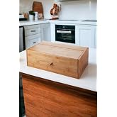 Deconox Bamboo Bread Box Bread Cabinet, Bread Basket Chest, Bread Holder, Multi-Purpose Bamboo Box (34cm 19.5cm 14cm)