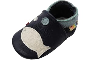 YALION Baby Weiches Leder Lauflernschuhe Kleinkinder Krabbelschuhe Hausschuhe Lederpuschen Babyschuhen mit Wildledersohlen Mehrfarbig