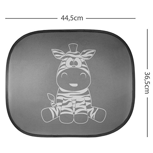 Voitures Cartoon solaire Zebra pare-soleil pour blindage côté aspiration attaches enfants et bébés Ensemble de 2