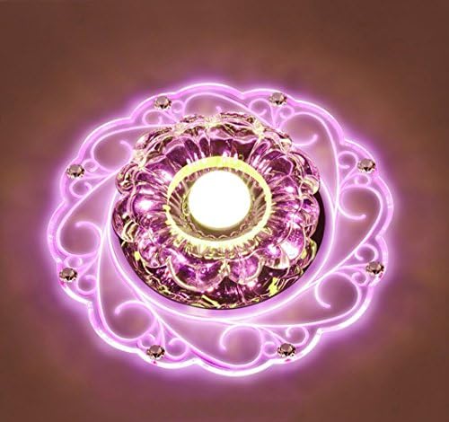 Ceiling Light,LED Crystal Ceiling Lamps,Flush Mounted Lighting Chandeliers for Hallway,Study Room/Office, Dining Room, Bedroom, Living Room (Pink)