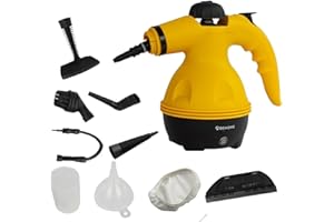 BEHOME Hand Held Steam Cleaner, 9 Accessories for Dirt Removal, Steam Cleaner for All Car, Kitchen, Bathroom, Steam Cleaner Upholstered Furniture, Yellow
