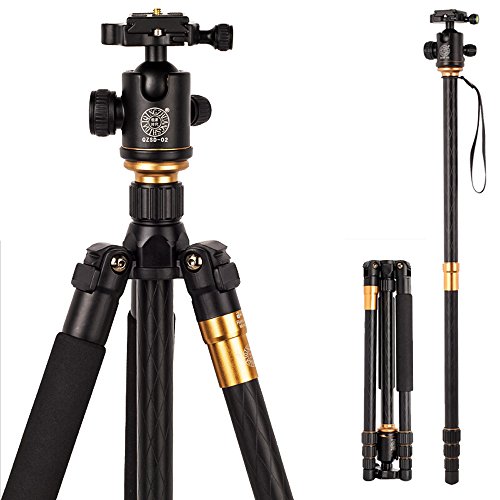 Morjava Q999 Professinal DSLR Camera Tripod Monopod & Ball Head Portable Compact Travel For DSLR Camera Canon Nikon Sony Pentax Up to 17.5 lbs Compact Travel For DSLR Camera Canon Nikon Sony Pentax Up to 17.5 lbs