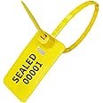 Raj Krishna Industries® Container Seal Tag Plastic Security Seals One Time Lock OTL Small Size Plastic Grip Seal Pull Tight 100 PCS (Yellow)