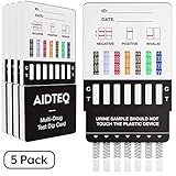 Aidteq Professional 7-in-1 Rapid Drug Test Dip Cards | 5 Pack | Urine Drug Test | Test for Cocaine, Opiates, Methadone, Amphetamines, Cannabis, Ecstasy & Benzodiazepines