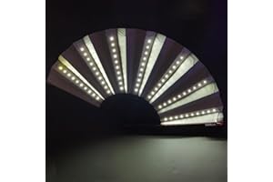 ZXCVWWE Folding Hand Rave Fan With Light,Glowing Hand Fan,Folding Fan, Led Fan, Light Up Hand Fan Stage Performance Show Glowing Light Up Birthday Party Gift Wedding Home Decor Night Club Fluorescent Props