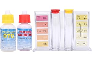 AKOZON Kit de Test de qualité du PH Testeur de Piscine Kit de Test de PH Chlore Boîte de Test pour Piscine Thermale Spa