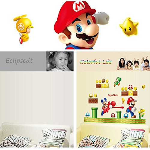 Addfun®Herausnehmbar Mauer Aufkleber Karikatur Super Mario - 5