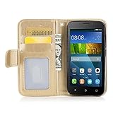 BONROY® Huawei Y5C Hülle ,Maple Leaf Prägemuster Folio Schutzhülle Tasche PU Leder Schale Tasche Magnet Silikon Back Cover Etui Standfunktion Handytasche Slim-Schutzhülle Mit Karten /Geldscheinfach Handy Etui Flip Tasche Für Huawei Y5C - 